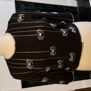 Vintage Michael Simon Spider Embellished Button Down Cardigan Size L
